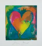 Jim Dine, Complete Graphics (Three Heart Prints), 1970, The complete set of three prints including two screenprints and one lithograph with collage in colours, on various wove papers, the full sheets and with margins, the sheets loose (as issued) all contained in the original printed paper folio with accompanying printed exhibition catalogue with collage cover, in the matching slipcase