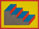 Sol LeWitt, Form Derived from a Cubic Rectangle (steps), 1992, Woodcut in colours, on Fukui-Kozo paper, the full sheet