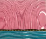 Roy Lichtenstein, Landscape 5, from Ten Landscapes, 1967, Screenprint in colours on pink moiré Rowlux with blue moiré Rowlux collage, mounted to board (as issued), the full sheet