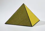 Roy Lichtenstein, Pyramid, 1968, Screenprint in yellow and black, on lightweight board folded into a three-dimensional pyramid