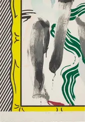 Against Apartheid by Roy Lichtenstein, 1983, Lithograph in colours, on Arches paper, the full sheet, sold Sep 2020