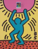 Keith Haring, International Youth Year, 1985, Lithograph in colours, on Arches paper, the full sheet