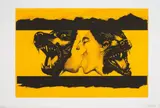 Robert Longo, Strong in Love (Yellow), 1989-1991, Photo-etching in black and white with aquatint and yellow ink roll, on wove paper, with full margins