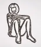 Tom Wesselmann, Monica Sitting Elbows on Knees, from BAM III portfolio, 1991, Lithograph, on wove paper, with full margins