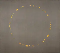 Cheese Circle, from Various Cheeses by Ed Ruscha, 1976, Lithograph in colours, on Arches 88 paper, the full sheet, sold Sep 2020