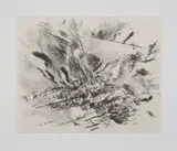 Julie Mehretu, Untitled (Grey Area), 2009, Drypoint, with Chine-collé to Somerset paper, with full margins, contained in the original charcoal card folder with printed artist's name
