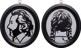Luc and Ludivine Get Married (14) by Julian Opie, 2007, The pair of laser-cut Somerset Velvet black paper silhouettes, dry-mounted onto Clairefontaine Mayo paper (as issued), t, sold Sep 2020