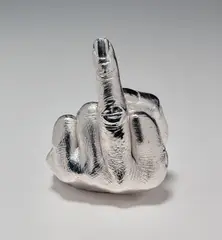 Artist's Hand by Ai Weiwei, 2017, Cast urethane resin multiple with electroplated rhodium, contained in the original cardboard presentation box, sold Sep 2020