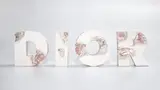 Daniel Arsham, Future Relic D.I.O.R. Eroded Letters, 2020, Cast multiple in hydrostone with hand-applied quartz crystals, in four parts, with accompanying gloves, sand-timer, and clip removal tool, all contained in the original foam-lined 'DIOR' printed wooden crate with artist's name