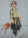 Zeng Fanzhi, Woman and Dog, from Mask Series, 2006, Lithograph in colours, on BFK Rives paper, the full sheet