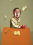 Zeng Fanzhi, Sitting Man, from Mask Series, 2006, Lithograph in colours, on BFK Rives paper, the full sheet