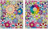 Field of Flowers; and Flowers of Hope by Takashi Murakami, 2020, Two archival pigment prints in colours, on smooth wove paper, with full margins, sold Sep 2020