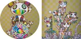 Panda, Panda Cubs and Flowerball; and Panda Cubs Panda Cubs by Takashi Murakami, 2019, Two offset lithographs in colours, on smooth wove paper, the full sheets, offered Sep 2020
