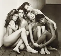 Herb Ritts, Stephanie, Cindy, Christy, Tatjana, Naomi, Hollywood, 1989, Gelatin silver print, mounted on board