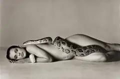 Nastassja Kinski and the Serpent, Los Angeles, California, June 14 by Richard Avedon, 1981, Gelatin silver print, sold Sep 2020