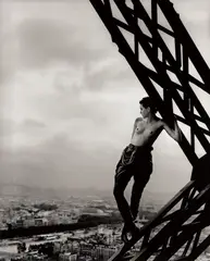 Mathilde on Eiffel Tower, Rolling Stone by Peter Lindbergh, 1989, Gelatin silver print, sold Sep 2020