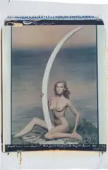 Peter Beard, World-record cow elephant tusk (found in marsabit Kenya) with Magritte Rammé – for “Tusk”, 1976, Unique Polaroid print with ink and paint, executed later