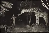 Peter Beard, Maureen and a late-night feeder, 2:00 am, Hog Ranch
