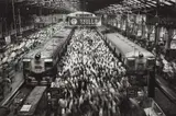 Church Gate Station, Western Railroad Line, Bombay, India by Sebastião Salgado, 1995, Gelatin silver print, printed 2009, sold Sep 2020