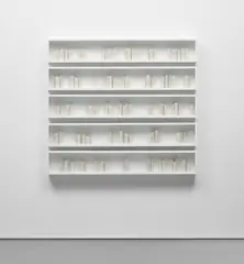 'Kamen' by Edmund de Waal, 2012, Porcelain, celadon and cream glazes, painted aluminium, acrylic, sold Jun 2020