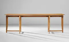 Unique dining table by Mario Vender and Mario Merendi, circa 1961, Oak-veneered wood, oak, sold Jun 2020