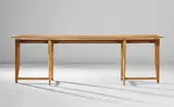 Mario Vender and Mario Merendi, Unique dining table, circa 1961, Oak-veneered wood, oak