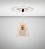 Seguso, Ceiling light, 1950s, Coloured glass, brass