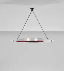 ‘Barchetta’ ceiling light by Paolo Venini, circa 1958, Acid-etched glass, coloured glass, painted iron, sold Jun 2020
