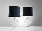 Maria Pergay, Pair of 'Feuille' table lamps