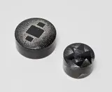 Jean Dunand, Two lidded boxes, circa 1925, Lacquered nickel-plated brass, eggshell inlay