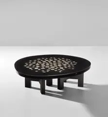 Ado Chale, Low table, circa 1970, Marcasite, resin, painted steel