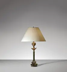 Alberto Giacometti, ‘Tête de femme’ table lamp, designed circa 1934, later cast, Patinated bronze, paper shade
