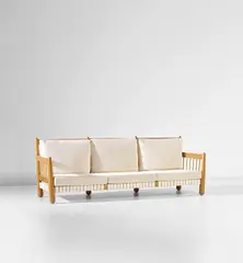 Egon Eiermann, Unique sofa, designed for Villa Vollberg, Berlin, circa 1941, Oak, fabric