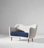 Sofa, model no. BO46 by Finn Juhl, designed 1946, Fabric, teak, sold Jun 2020