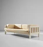 ‘Califfo’ divan by Ettore Sottsass, circa 1962, Painted wood, fabric, sold Jun 2020
