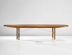 Rare dining table by Ico Parisi, circa 1954, Walnut-veneered wood, walnut, painted steel, sold Jun 2020