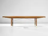 Ico Parisi, Rare dining table, circa 1954, Walnut-veneered wood, walnut, painted steel