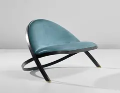 Gastone Rinaldi, ‘Saturno’ settee, designed 1957, produced 1980s, Fabric, painted steel, brass