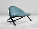 Gastone Rinaldi, ‘Saturno’ settee, designed 1957, produced 1980s, Fabric, painted steel, brass