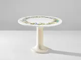 'Corona di fiori' occasional table by Piero Fornasetti, 1950s, Lithographic transfer-printed steel, painted steel, sold Jun 2020