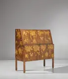 Rare secretaire by Paolo Buffa and Giovanni Gariboldi, mid-late 1940s, East Indian rosewood-veneered wood with birch, poplar, mahogany, walnut, burr walnut, maple and curly maple inlays, pear, sold Jun 2020
