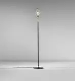 Max Ingrand, Standard lamp, model no. 2020, circa 1961, Partially sandblasted glass, brass, painted brass