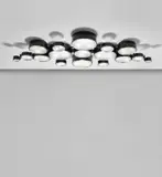 Studio B.B.P.R., Rare ceiling light, model no. 2045c, circa 1962, Painted aluminium, aluminium, painted metal, acid-etched prismatic glass