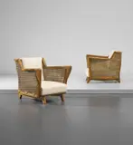 Studio B.B.P.R., Pair of unique armchairs, designed for the library of Casa Cozzi, Treviglio