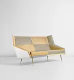 Gio Ponti, Prototype ‘Mariposa’ sofa, designed for the XI Milan Triennale, circa 1957, Vinyl, brass, painted brass