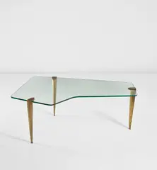 Alberto Rosselli, Low table, circa 1952, Glass, brass