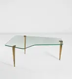 Alberto Rosselli, Low table, circa 1952, Glass, brass