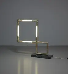 Rare table lamp by Jacques Adnet, circa 1928, Silver-plated metal, glass, ebony, Bakelite, sold Nov 2020