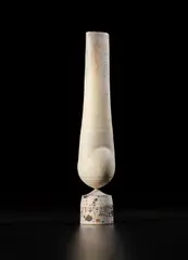 ‘Cycladic’ pot by Hans Coper, circa 1975, Stoneware, layered white porcelain slips and engobes over a body with textured and incised linear designs, the interior , sold Nov 2020