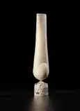 Hans Coper, ‘Cycladic’ pot, circa 1975, Stoneware, layered white porcelain slips and engobes over a body with textured and incised linear designs, the interior with manganese glaze